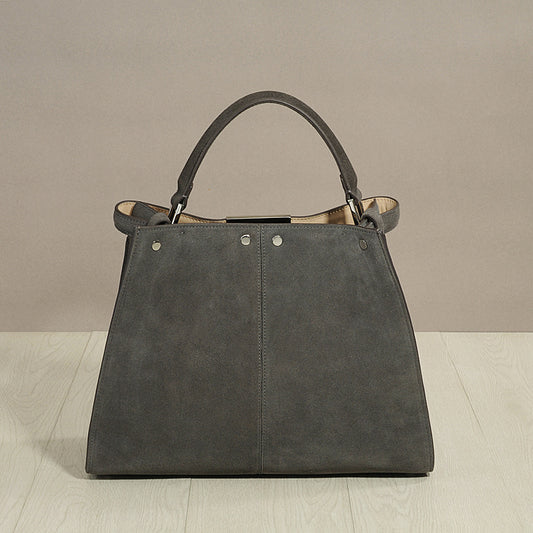 Women's Frosted Cowhide Portable Large Genuine Leather Shoulder Bags