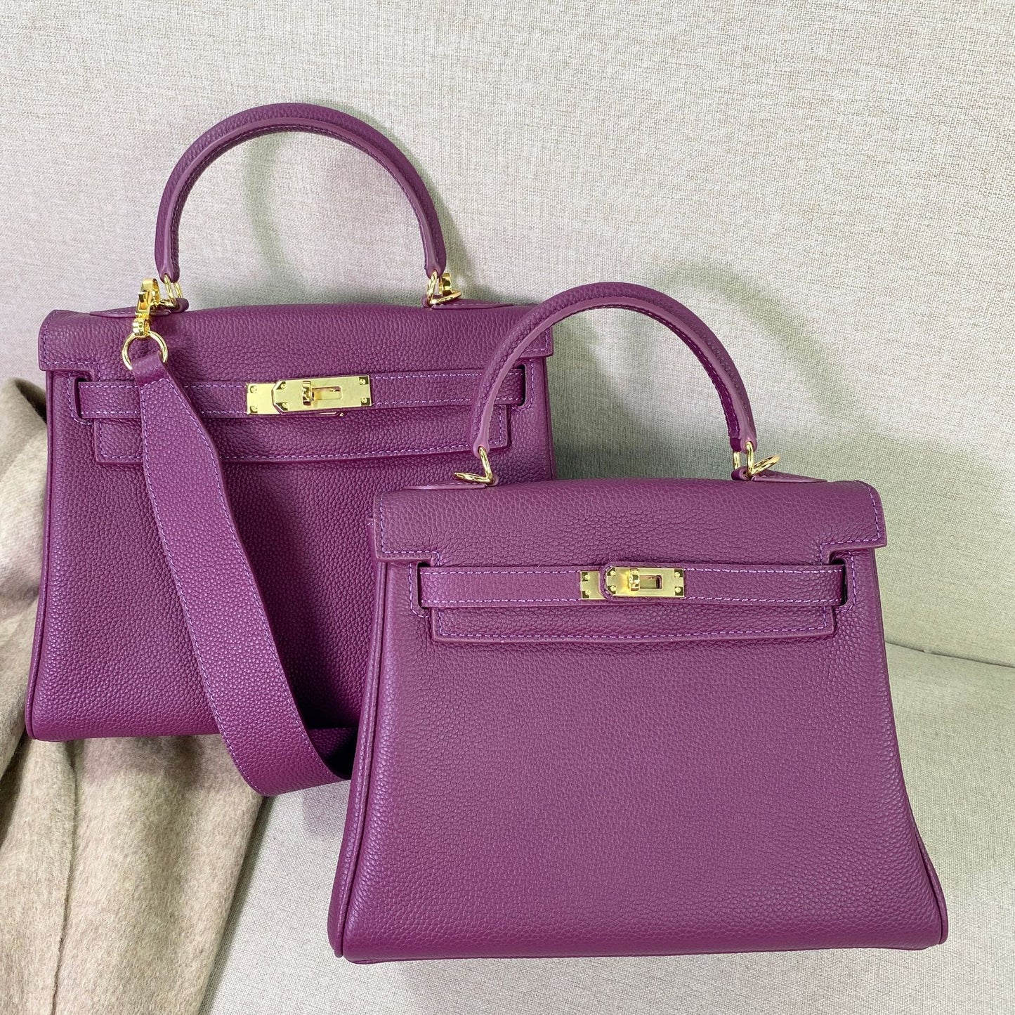 Women's Top Layer Cow Leather Wide Strap Shoulder Bags
