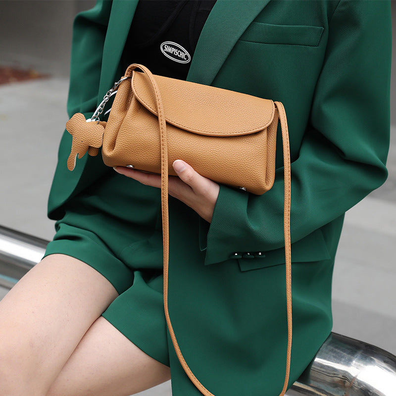 Cattlehide Leather Female One Minority Commuter Crossbody Bags