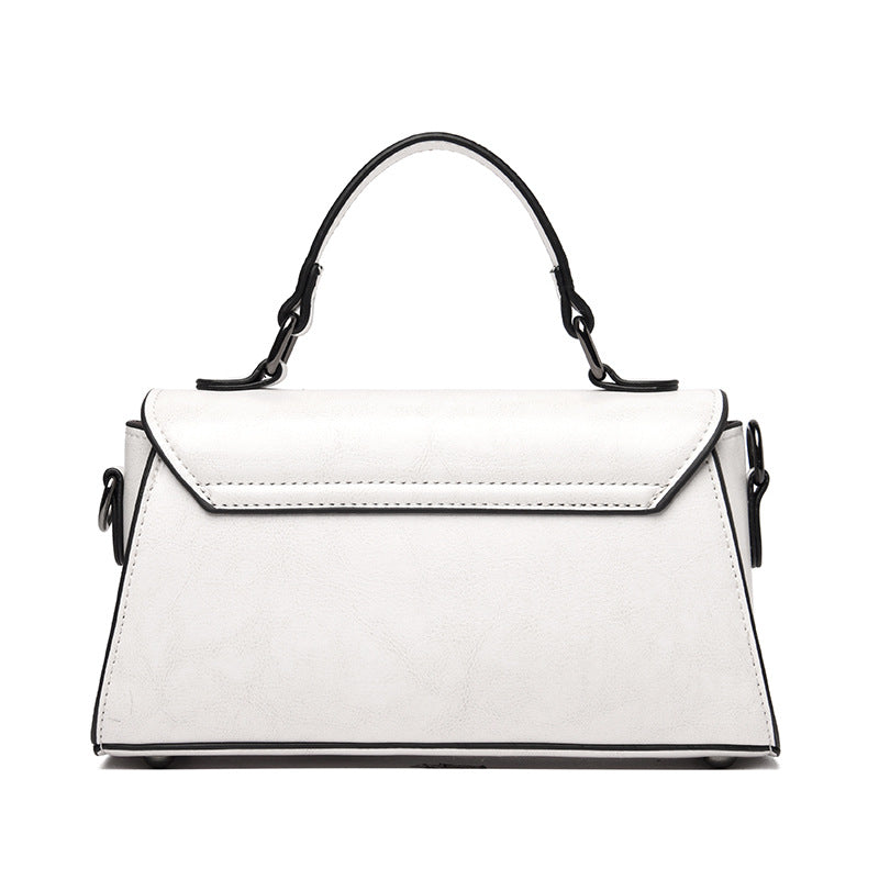 Women's Cow Wax Leather Strap Korean Style Shoulder Bags