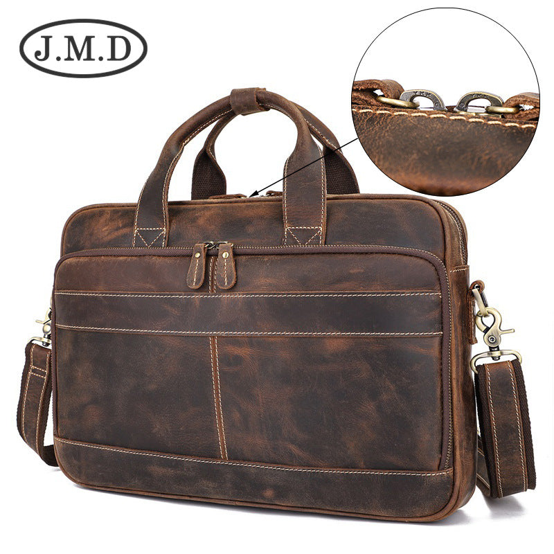 Men's Vintage Leather Top Layer Crazy Horse Men's Handbags