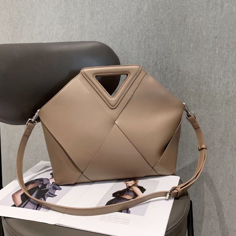Women's Big Leather Large Capacity Woven Fashion Shoulder Bags