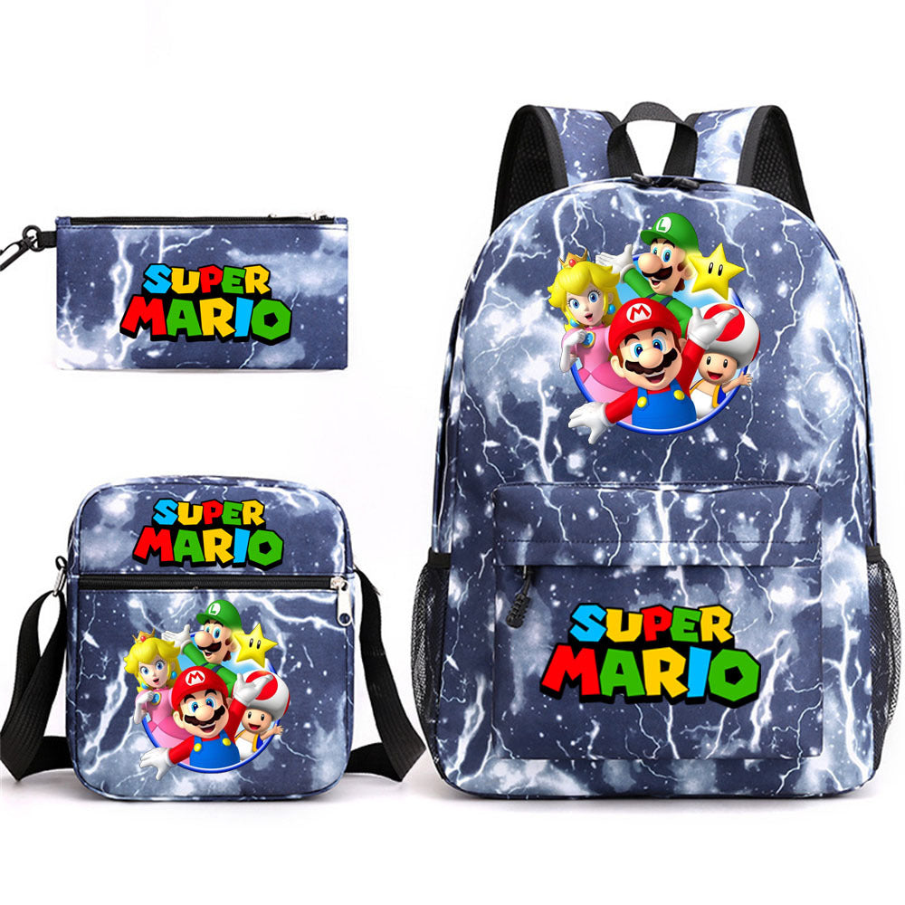 Game Mario Super Mary Three-piece Cartoon Middle School Students' Schoolbags