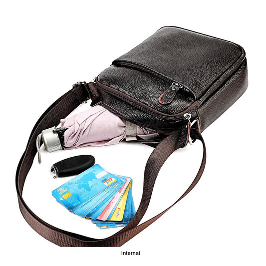 Men's Genuine Leather Fashion Cowhide Large Capacity Men's Messenger Bags