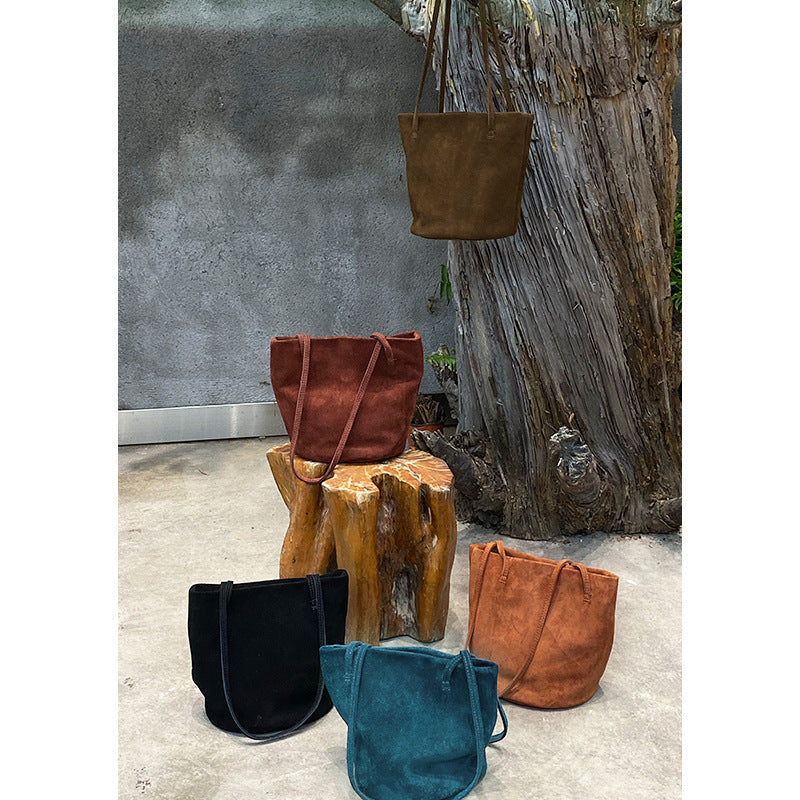 Women's Retro Genuine Leather Frosted Cowhide Commuter Armpit Bags