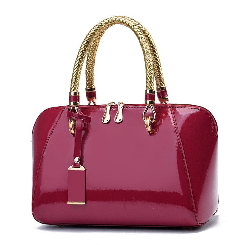 Women's High-grade Large Capacity Summer Shining Leather Handbags