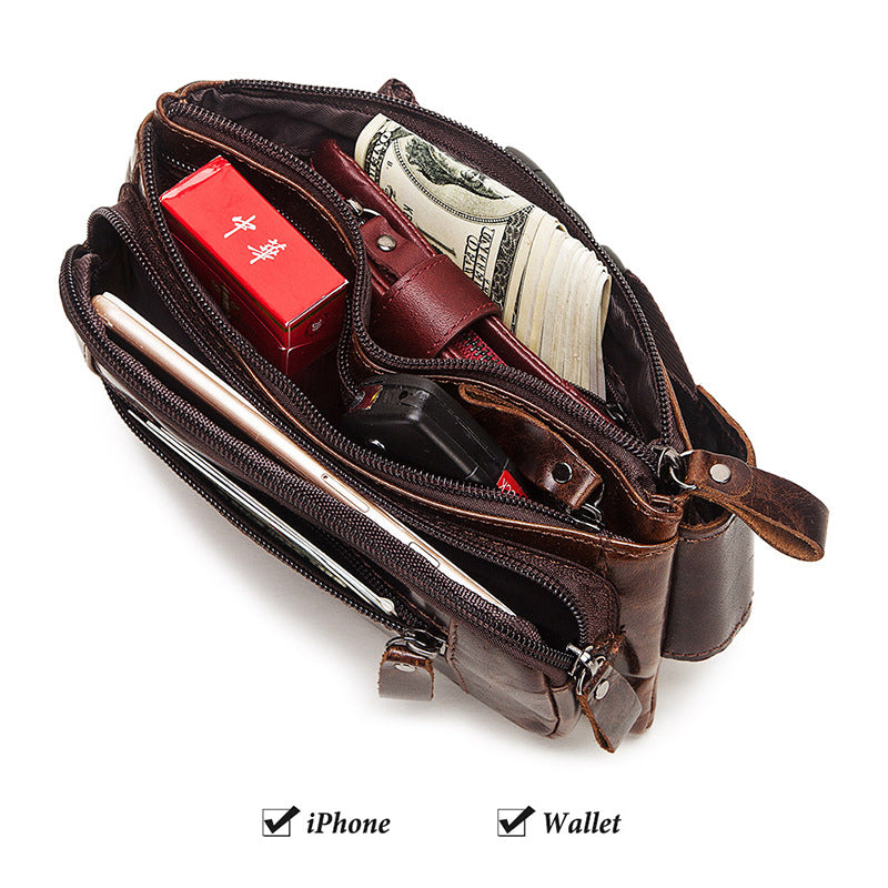 Men's Paul Genuine Leather First Layer Cowhide Men's Waist Packs