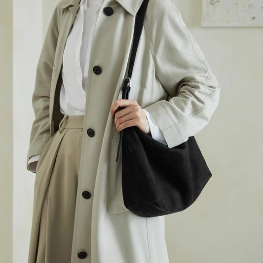 Vegetable Tanned Binaural Deer Leather Comfortable Retro Shoulder Bags