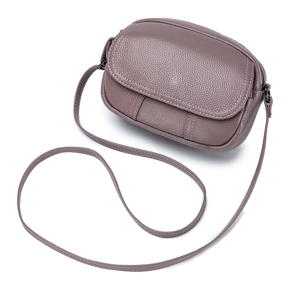 Women's Fashionable First Layer Cowhide Mini Soft Crossbody Bags