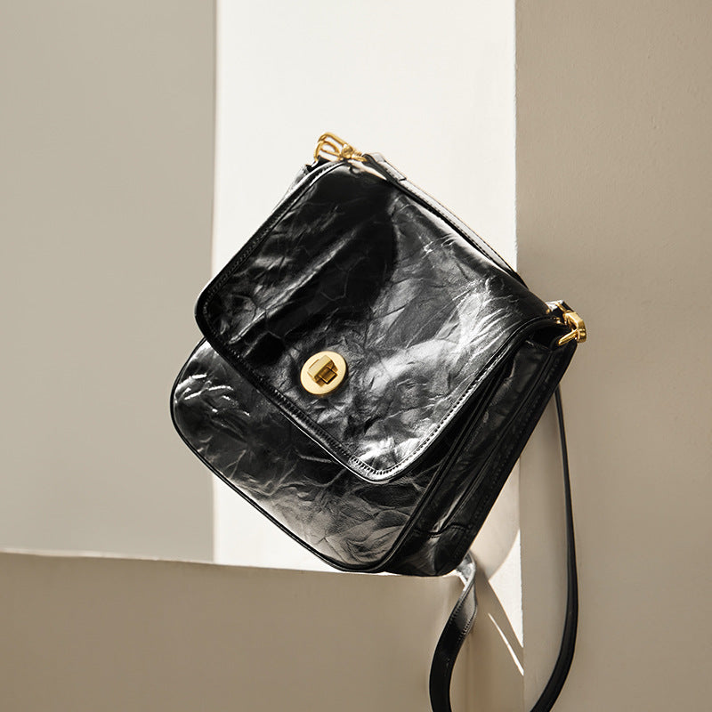 Women's Pretty High-grade Underarm Genuine Leather Small Square Bags