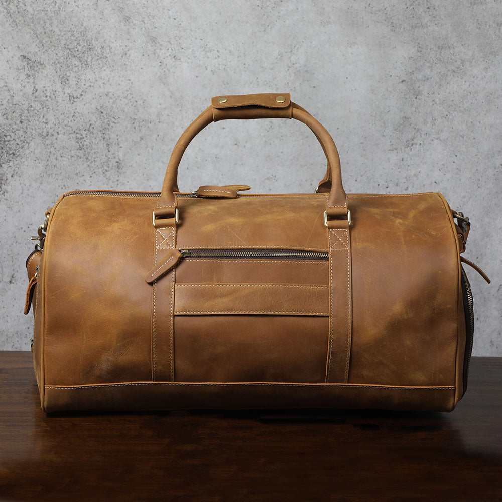 Men's Genuine Portable First Layer Cowhide Large Travel Bags