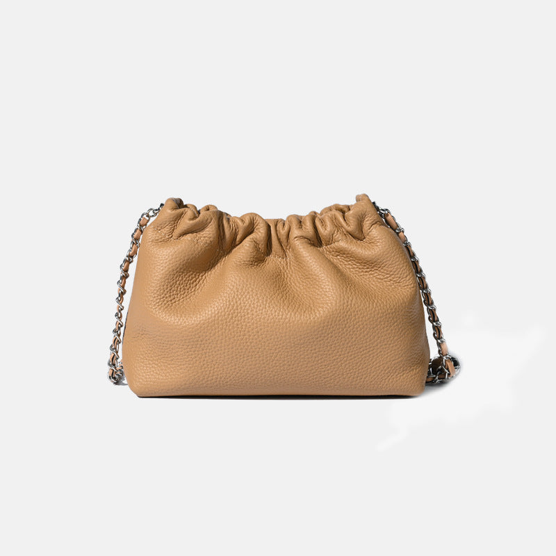 Women's Leather Fashion Versatile Chain Female Golden Crossbody Bags