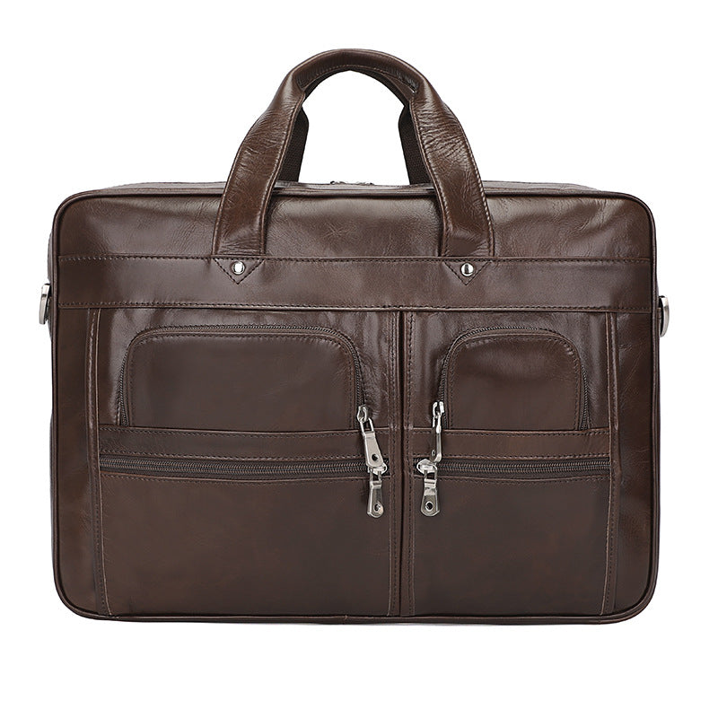 Men's Genuine Leather Business First Layer Cowhide Bags