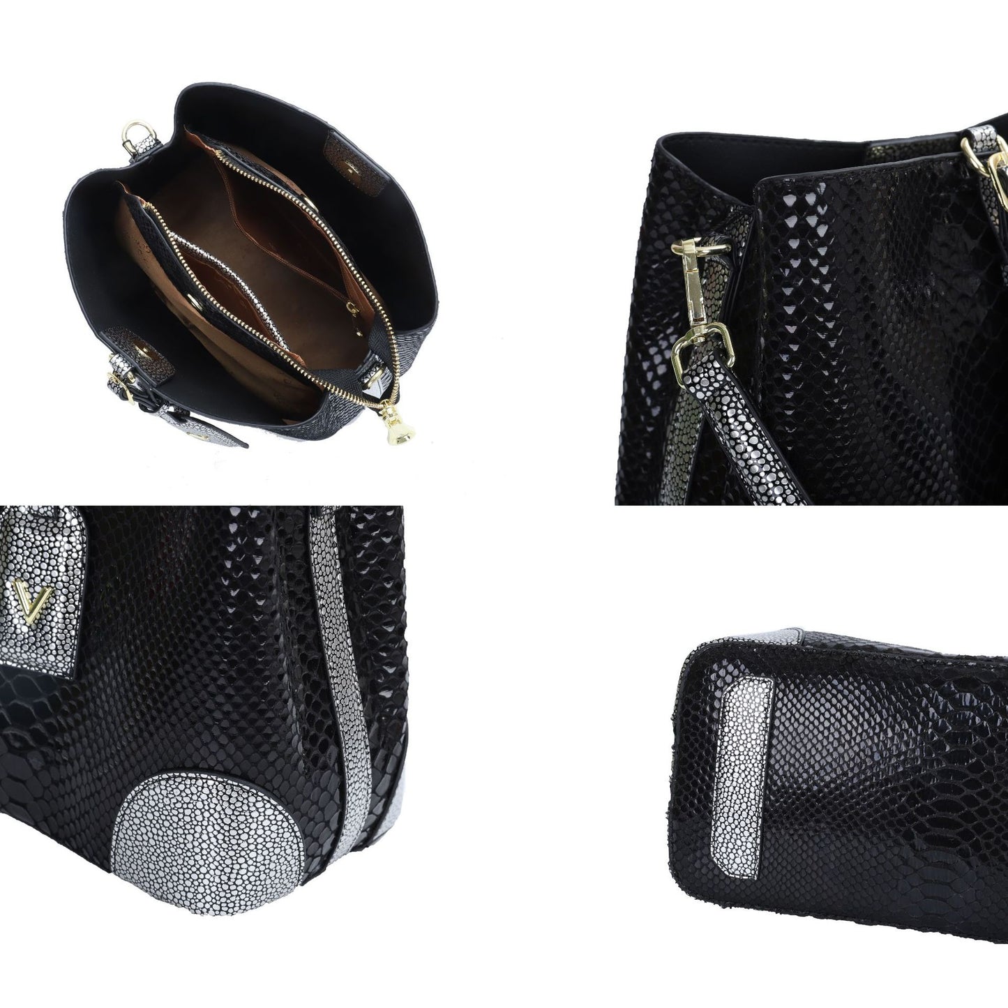 Women's Genuine Leather Snake Pattern Summer Light Shoulder Bags