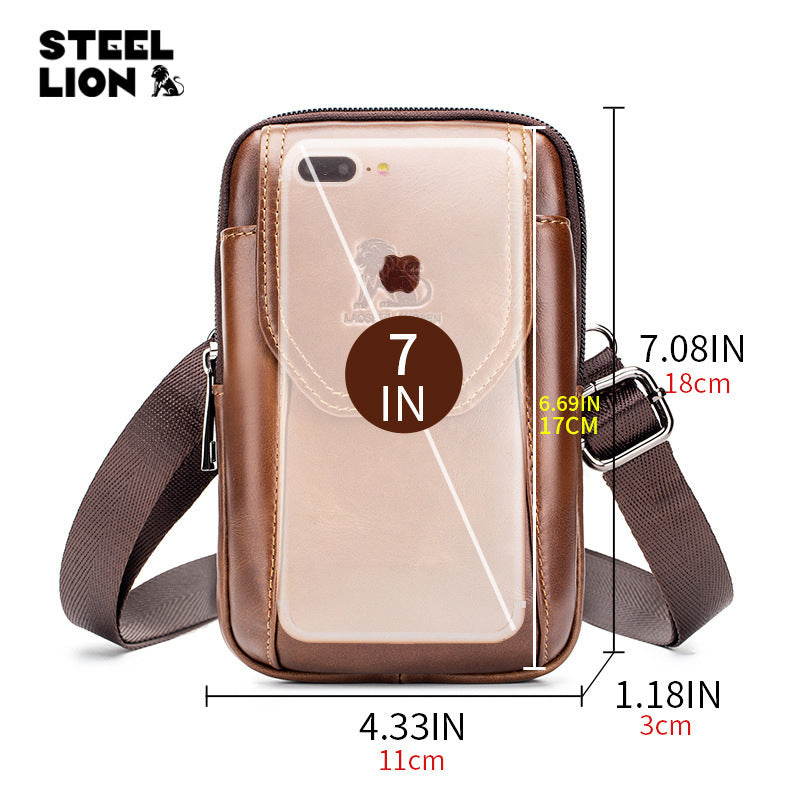 Men's Old Lion Leather Cowhide First Layer Men's Waist Packs