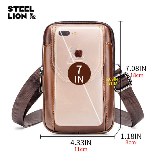 Men's Old Lion Leather Cowhide First Layer Men's Waist Packs