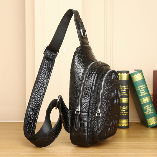 Men's Attractive Crocodile Pattern Large Capacity Men's Chest Bags