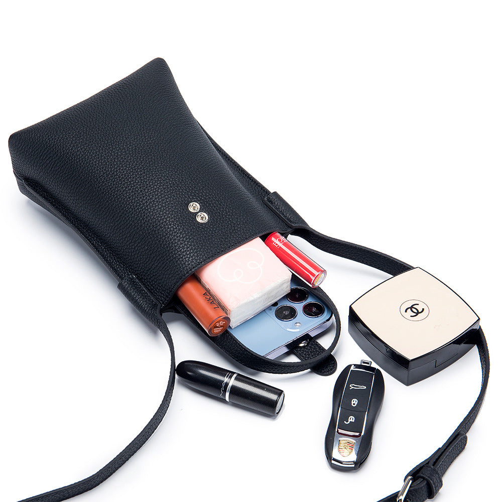 Women's Leather Fashion Mobile Female Good-looking First Layer Phone Bags