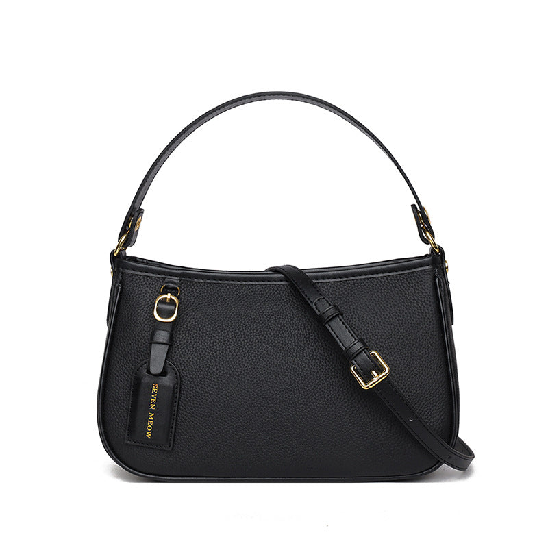 Women's Trendy Genuine Leather Simple Baguette Hand Crossbody Bags