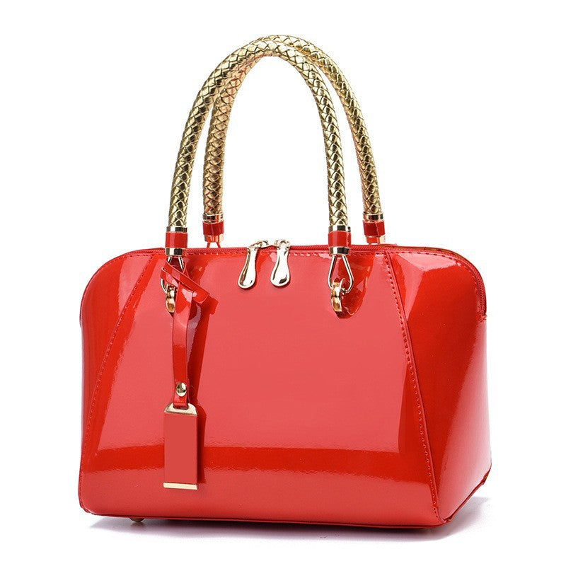 Women's High-grade Large Capacity Summer Shining Leather Handbags