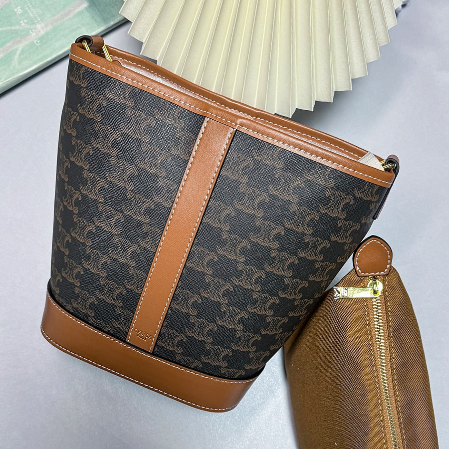 Women's Classic Presbyopic Retro Arc Large Capacity Bucket Bags