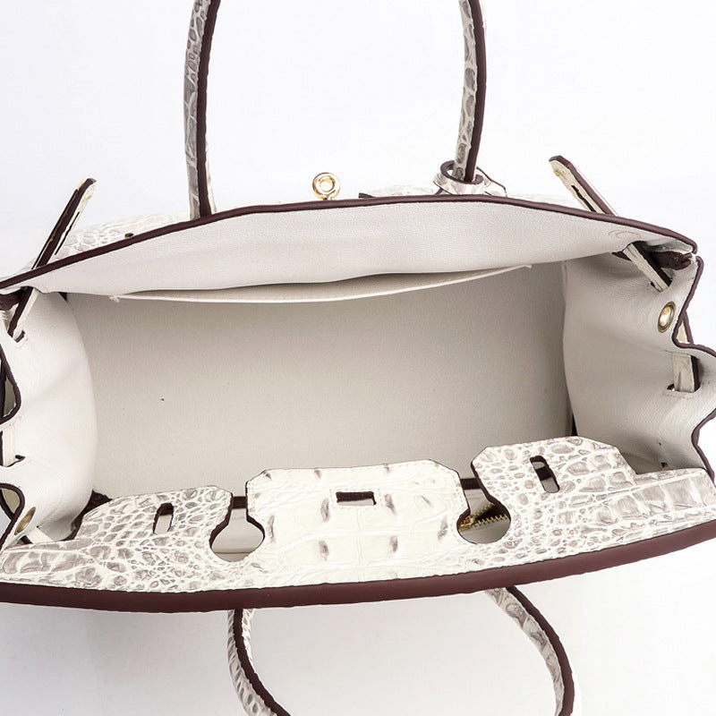 Women's Classic Fashion Genuine Leather Platinum Handbags