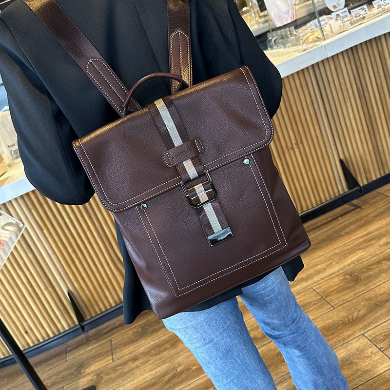 British Style Retro Simple Contrast Color Backpacks