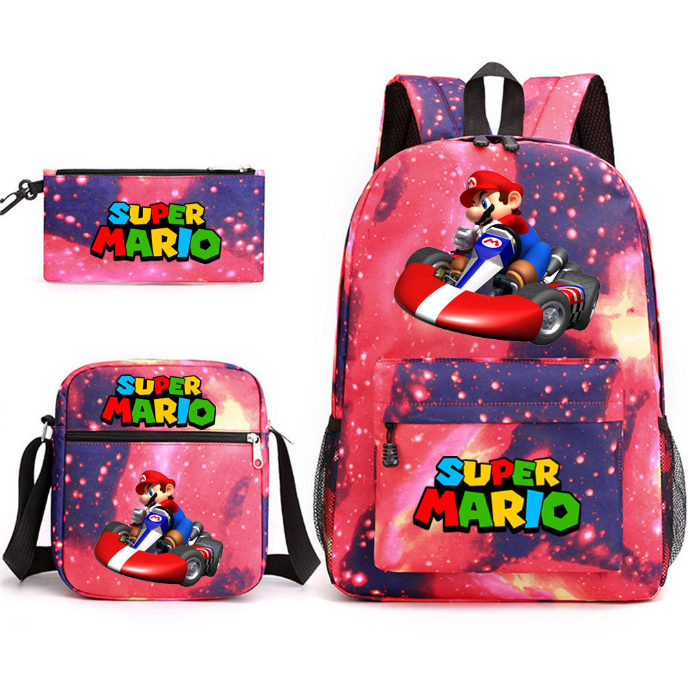 Game Mario Super Mary Three-piece Cartoon Middle School Students' Schoolbags