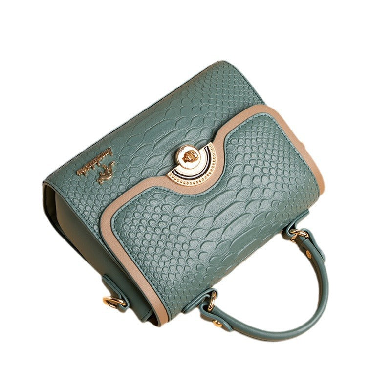 Women's Denis Kangaroo Crocodile Pattern Large Capacity Crossbody Bags