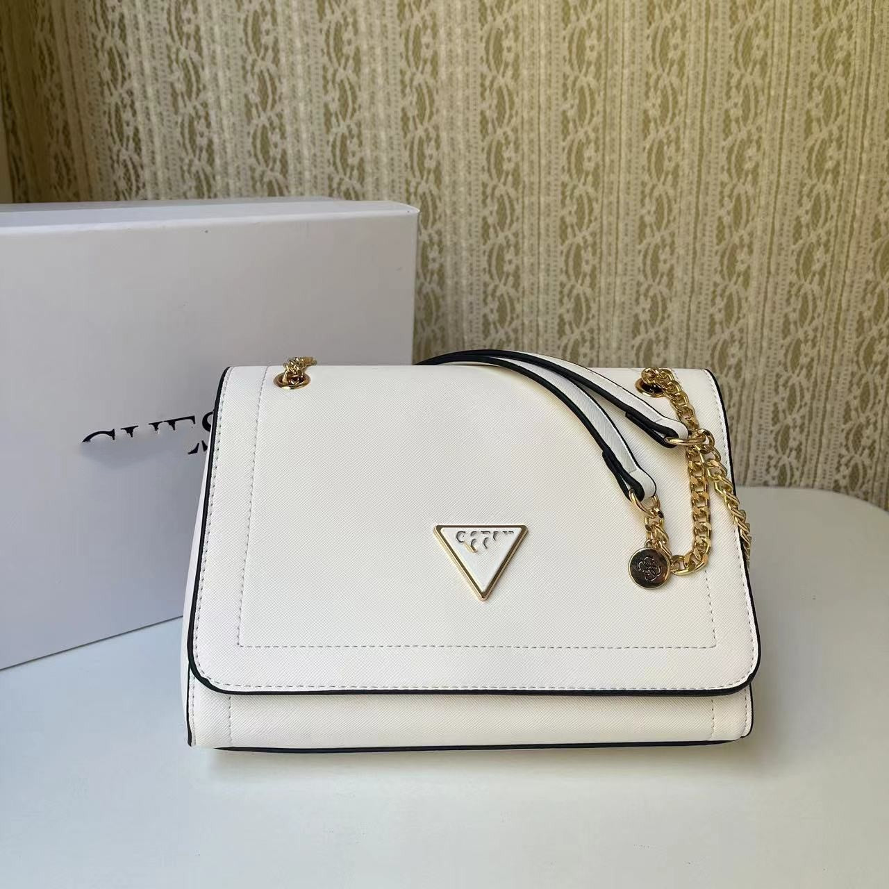 Women's Printed Inverted Triangle Veil Chain Large Shoulder Bags