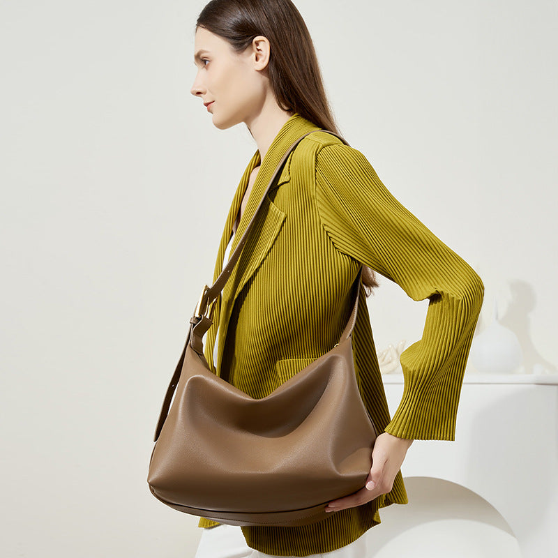 Women's Genuine Leather Underarm Large Hobo Cow Crossbody Bags