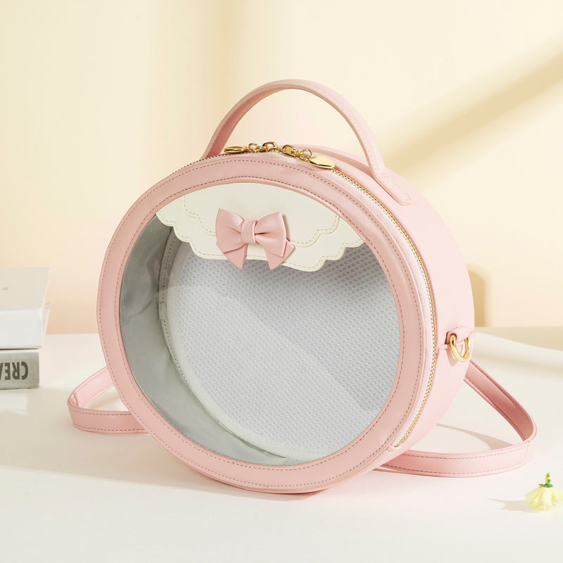Women's Double Doll Transparent Cartoon Bar Sweet Shoulder Bags