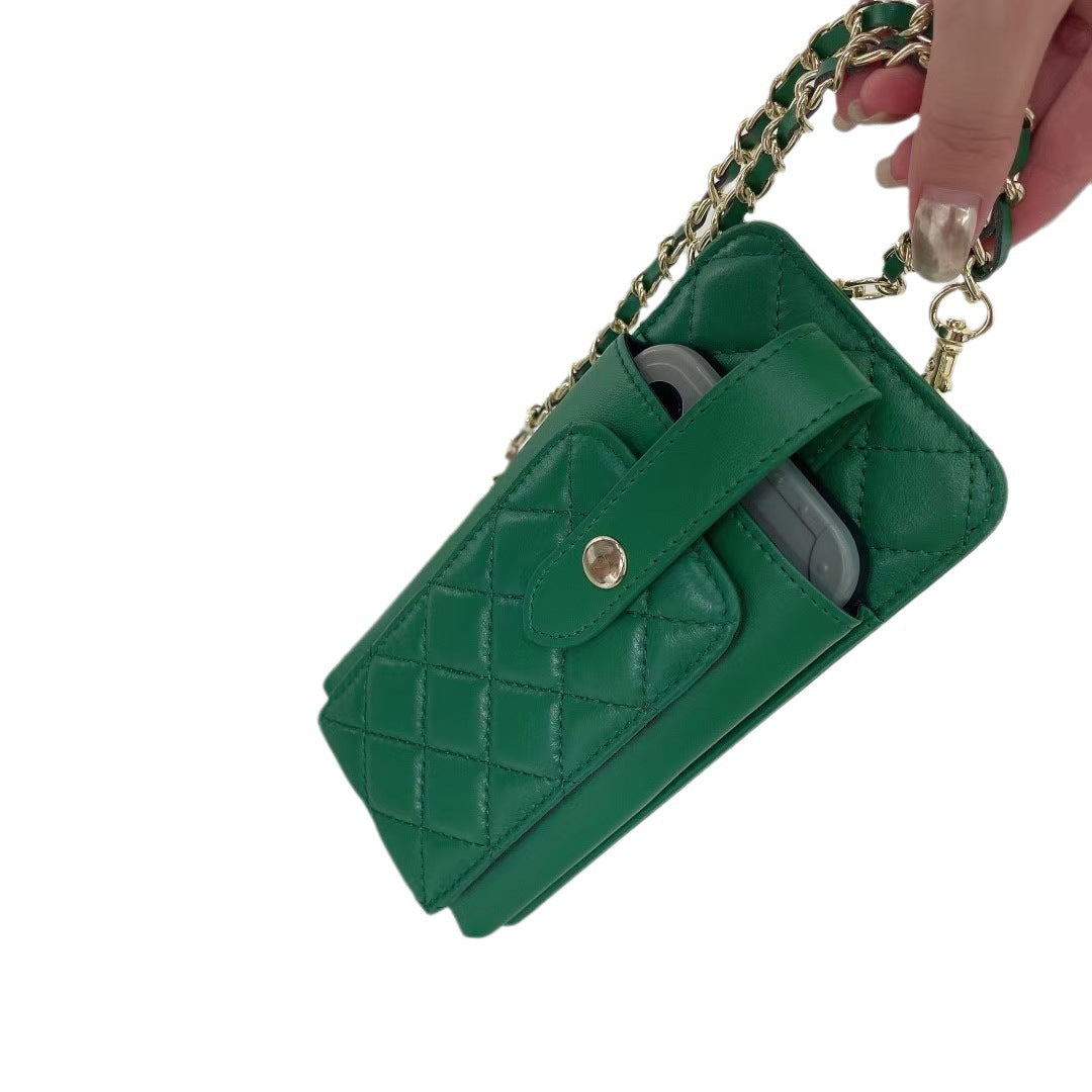 Women's Soft Sheepskin Classic Style Perfect Chain Phone Bags