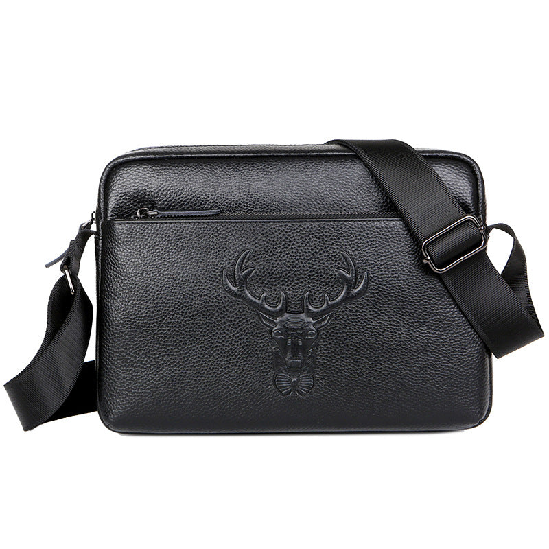 Men's Genuine Leather Elk Horizontal First Layer Bags