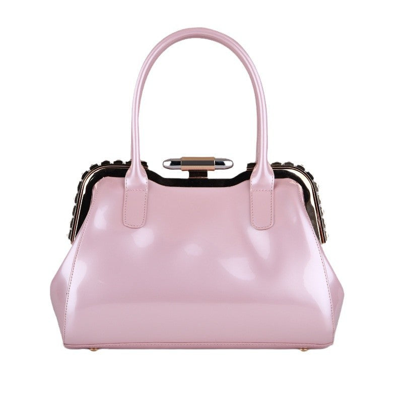 Women's Dinner Patent Leather Portable Clip Handbags