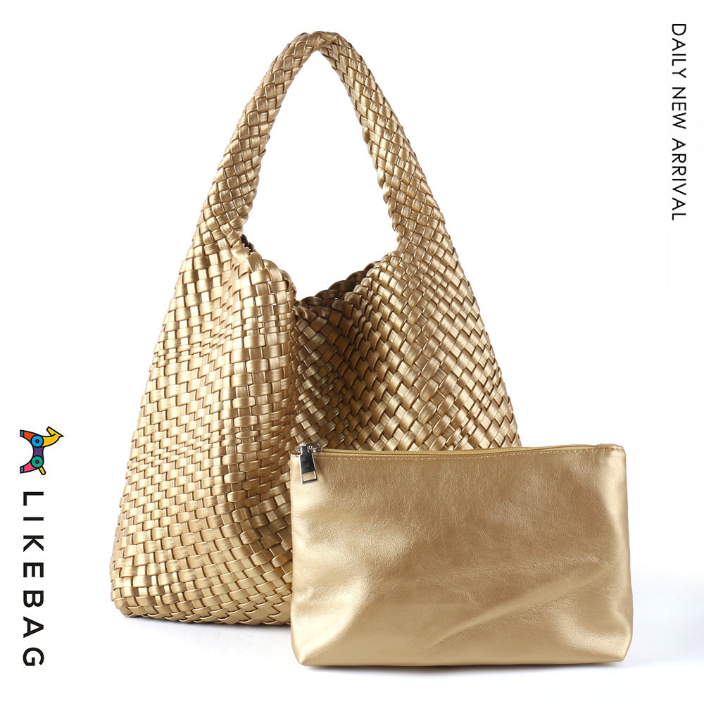 Women's Woven Fashion Trendy Style Simple Large Shoulder Bags