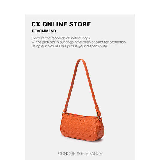 Women's Fashionable Woven Underarm Baguette Hand Bags