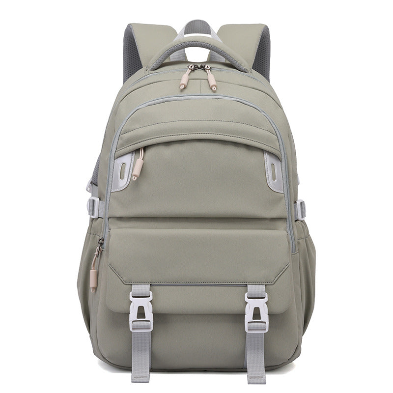 Secondary Spine Protection Pure Color Lightweight Middle School Students' Schoolbags
