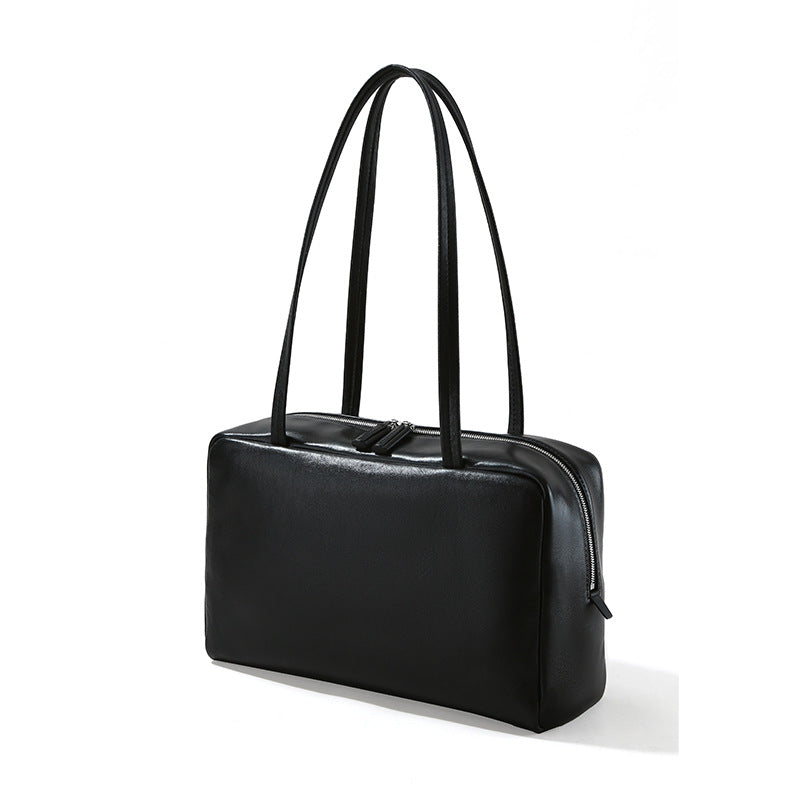 Women's High-grade Large Capacity Boston First Layer Underarm Shoulder Bags