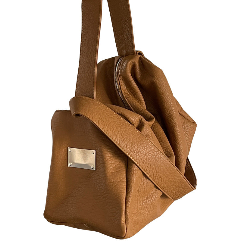 Women's Ge Large Capacity Texture Vintage Wide Shoulder Bags