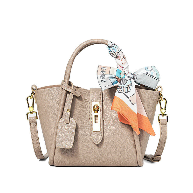 Women's Genuine Leather Vegetable Basket Portable High-grade Tote Bags