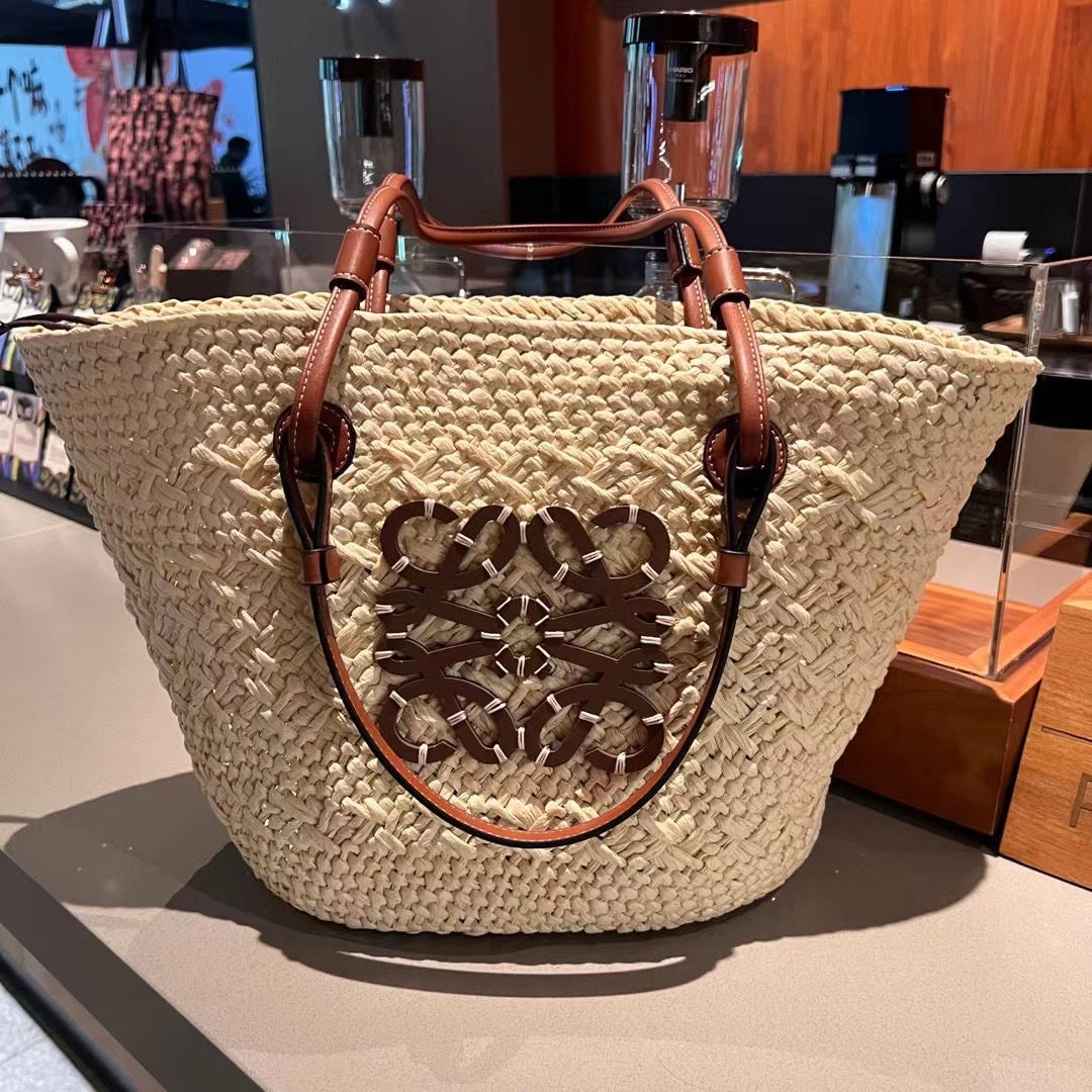 French Rattan Straw Pastoral Style Hand-woven Shoulder Bags