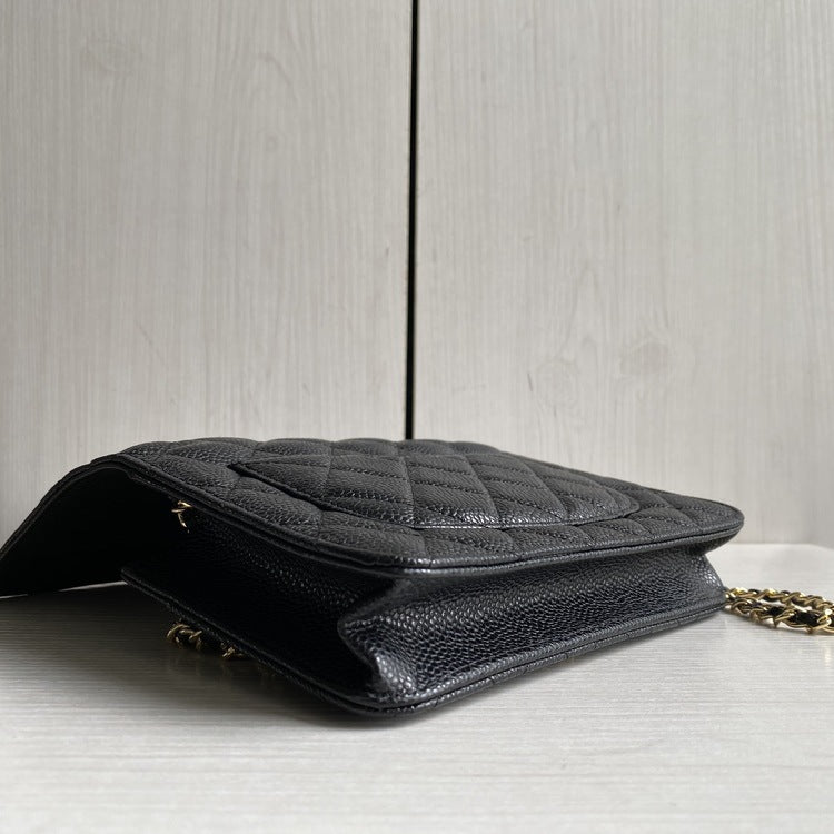 Snap Classic Style Caviar Pattern Sheepskin Chain Crossbody Bags