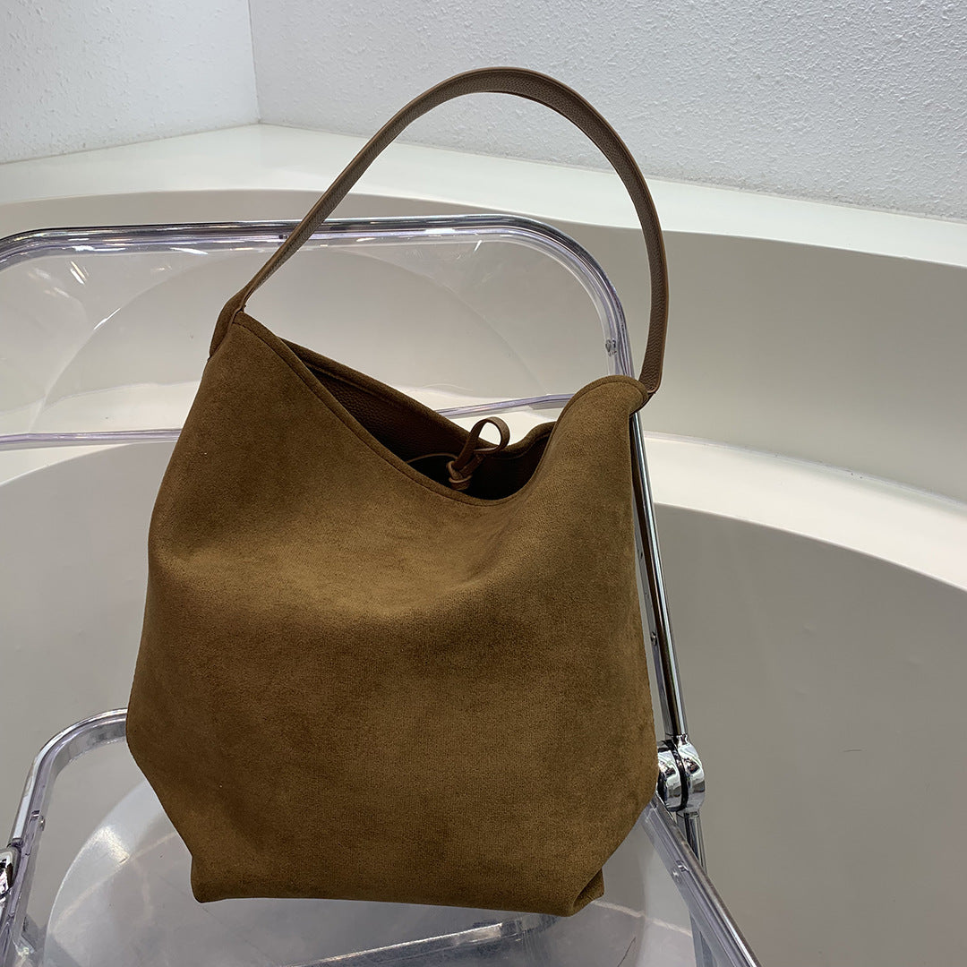 Women's Suede Retro Large Capacity Underarm Fashionable Bags