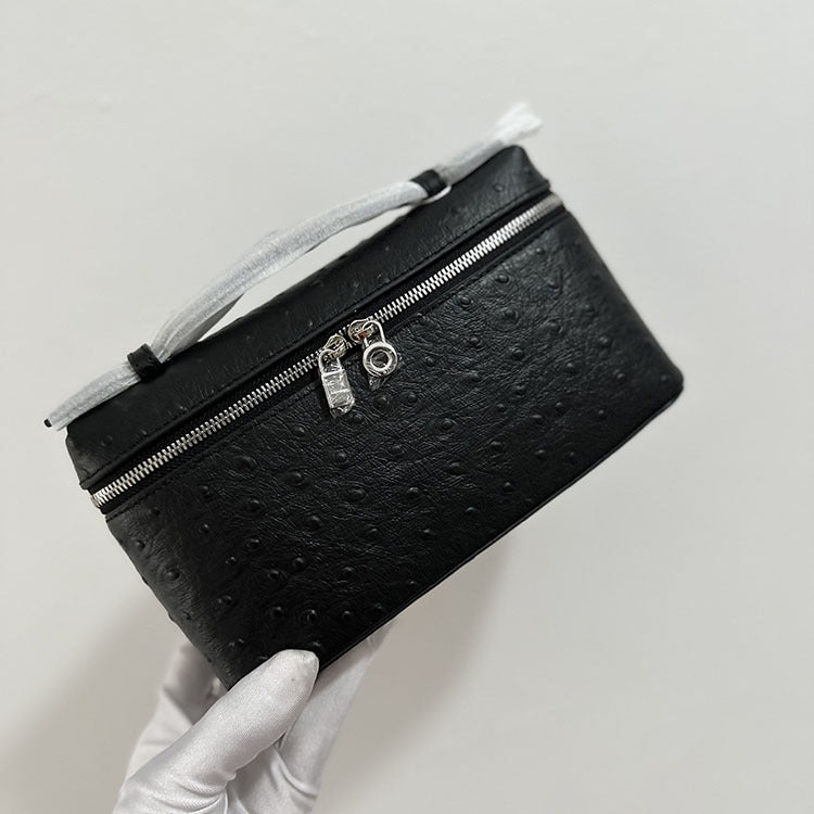 Women's Lunch Box Ostrich Grain First Layer Crossbody Bags