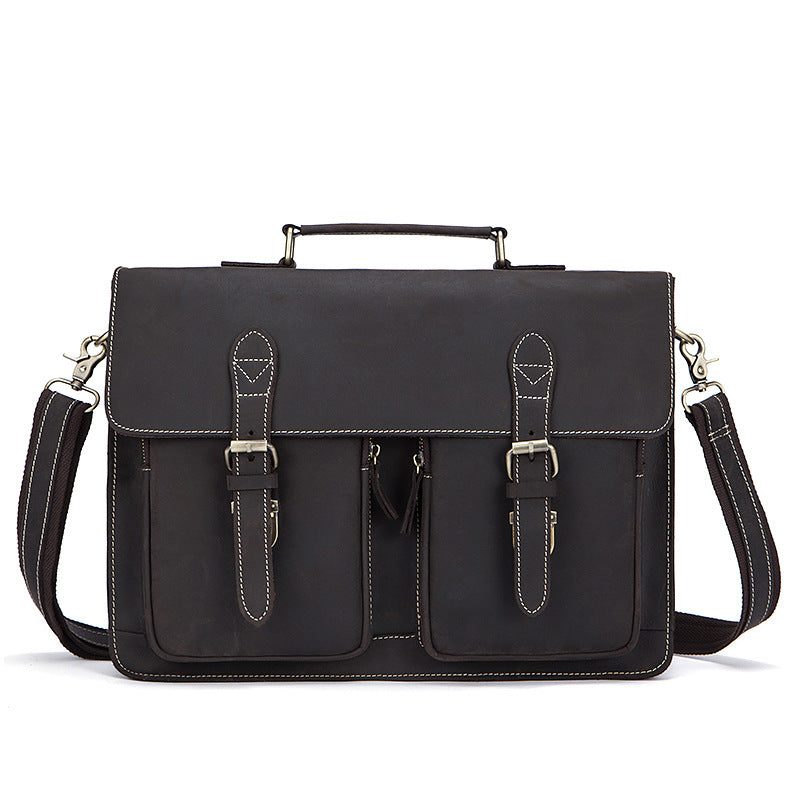 Men's Vintage Crazy Horse Leather First Layer Men's Briefcases