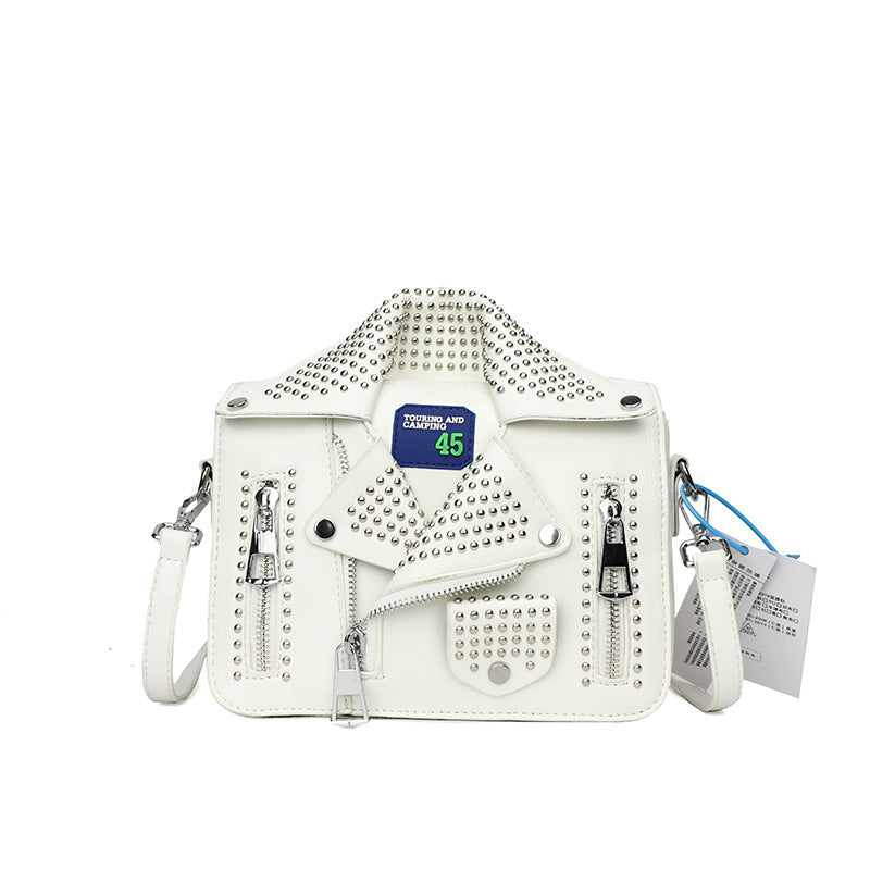 Women's Jacket Super Korean Style Fashion Rivet Shoulder Bags