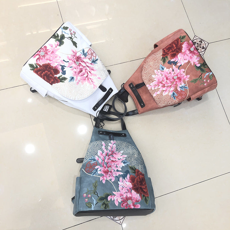Women's Retro Chinese Style Embroidery With Cheongsam Backpacks