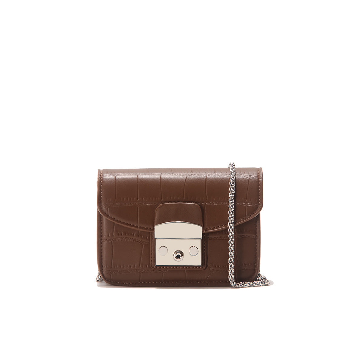 Women's Crocodile Pattern Trend Classic Style Chain Crossbody Bags
