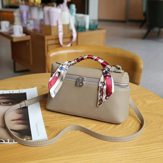 Women's First Layer Cowhide Box Fashion Portable Crossbody Bags